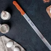 Нож гладкое лезвие, с дерев. ручкой 30см