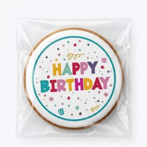 Пряник имбирный "Happy Birthday " круг, 7см