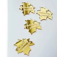 Набор зеркальных акриловых топперов "Листики Любимому учителю", золото