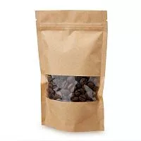 Пакет крафт zip-lock с окном 15,5*25см
