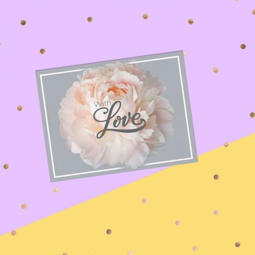 Открытка-комплимент "With big love" сердечки, 8*6см Открытка-комплимент "With big love" сердечки, 8*6см