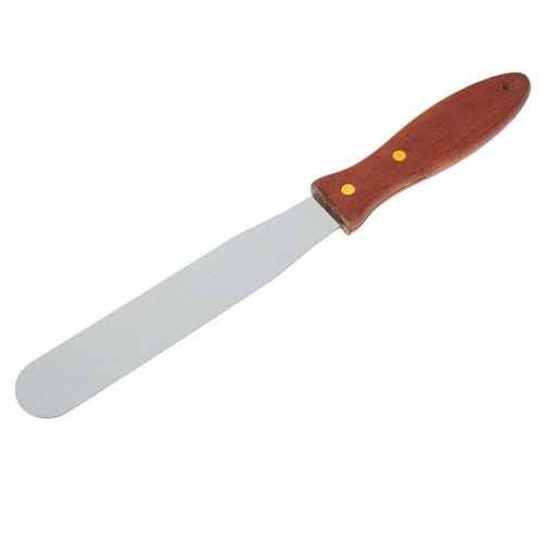 Палетка ПРЯМАЯ металлическая с дер. ручкой, 15см*3,5