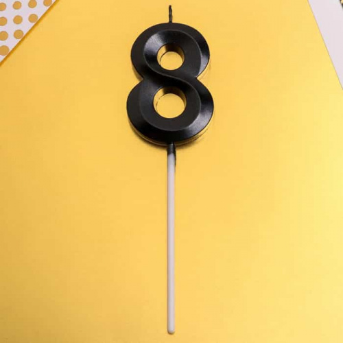 Свеча цифра "8", черная