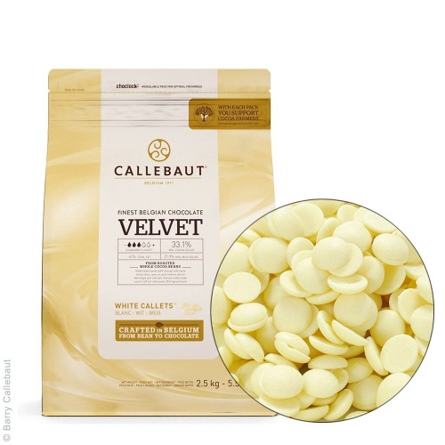 Шоколад Каллебаут Callebaut Белый Velvet 32%, 200г.