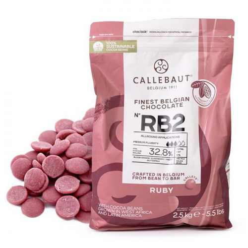 Шоколад Каллебаут Callebaut рубиновый RUBY 32,8 %, 2,5кг