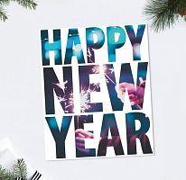 Открытка "Happy New Year" 8,8*10,7см