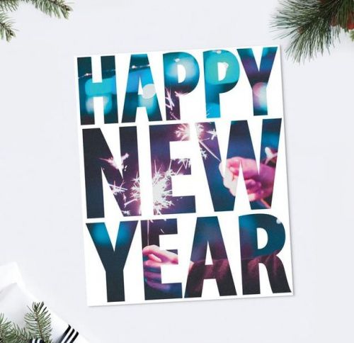 Открытка "Happy New Year" 8,8*10,7см Открытка "Happy New Year" 8,8*10,7см
