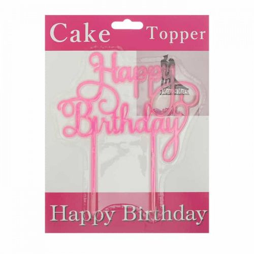 Топпер акрил. "Happy Birthday" цвет в ассортименте Топпер акрил. "Happy Birthday" цвет в ассортименте