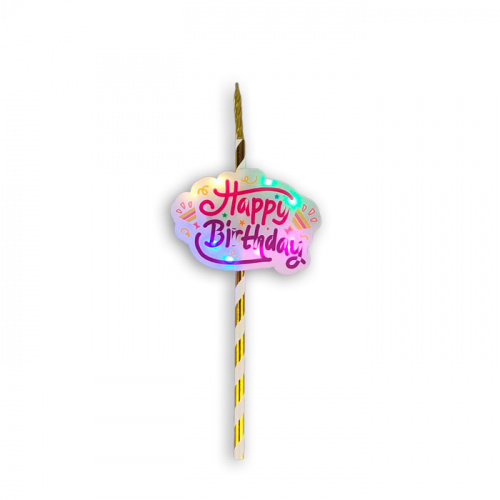 Топпер-свеча "Happy Birthday хлопушка" с подсветкой фото 2 Топпер-свеча "Happy Birthday хлопушка" с подсветкой фото 2