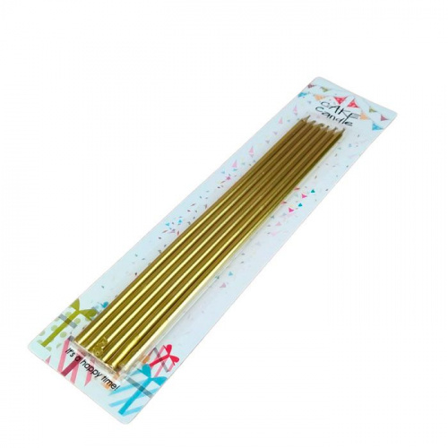 Свечи в торт "Гигант золото" 6шт, 25см фото 2 Свечи в торт "Гигант золото" 6шт, 25см фото 2